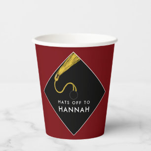 Personalised Graduation Party Maroon Paper Cups