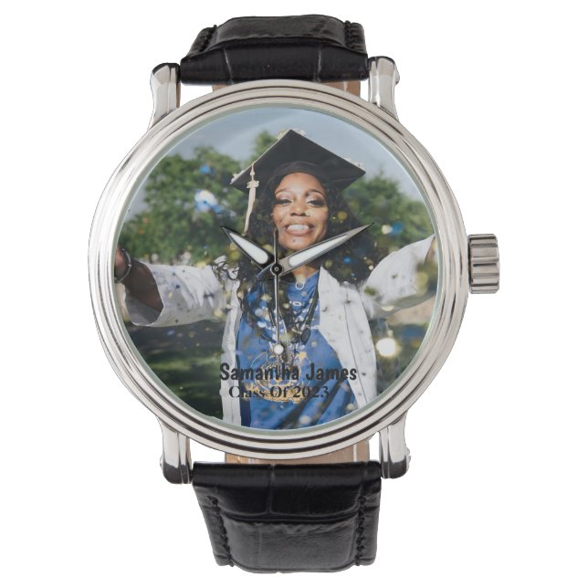 Personalised Graduation Photo and Name  Watch (Front)