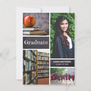 Personalised Graduation Photo collage Announcement