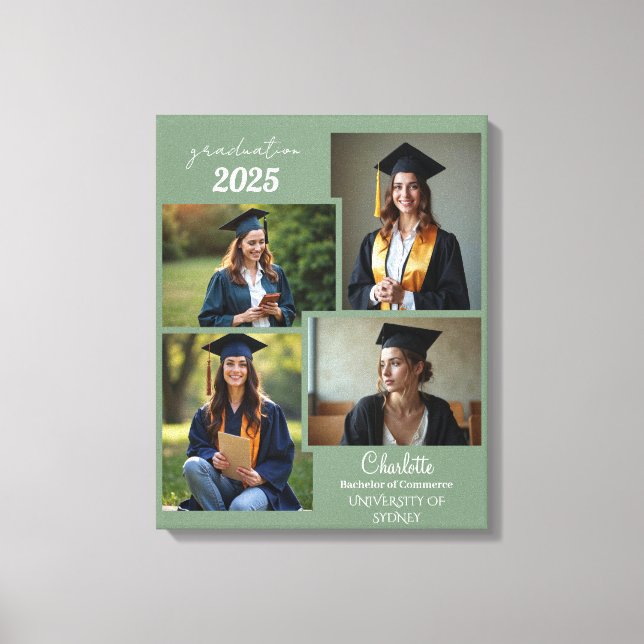 Personalised Graduation Photo Collage Canvas Print (Front)