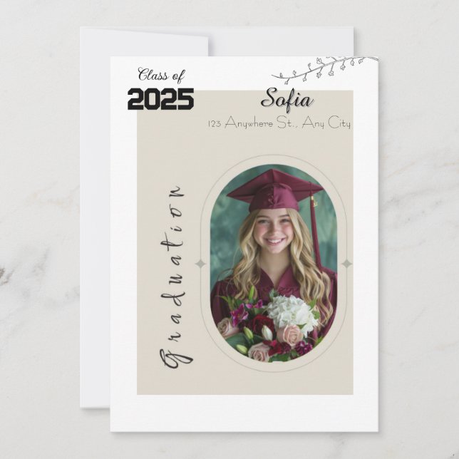 Personalised Graduation Photo Invitation (Front)
