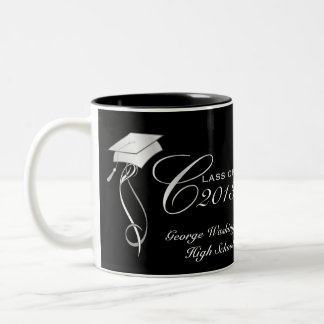 Personalised Graduation Photo Mugs - Silver