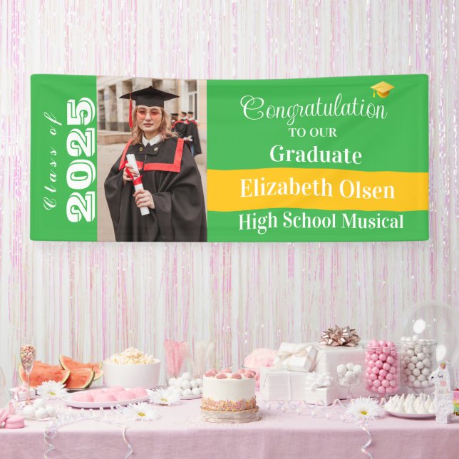 Personalised Graduation Photo, Name  Banner (Party)