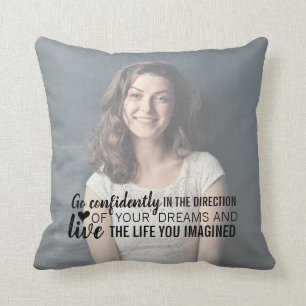 Personalised Graduation Photo Quote Go Live Pillow