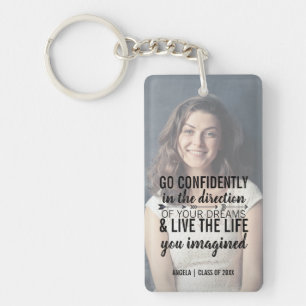Personalised Graduation Photo Quote Keychain