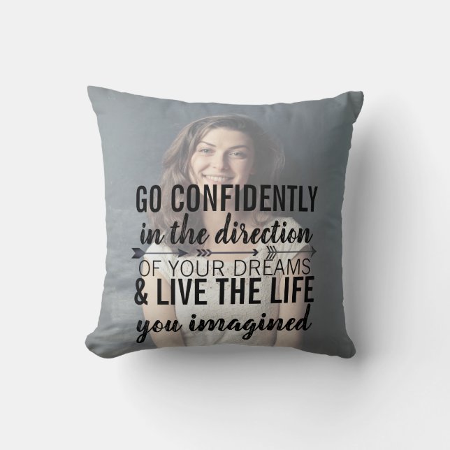 Personalised Graduation Photo Quote Pillow (Front)