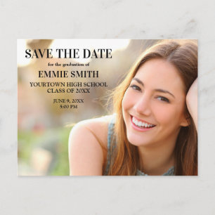 Personalised Graduation Photo Save the Date Postcard