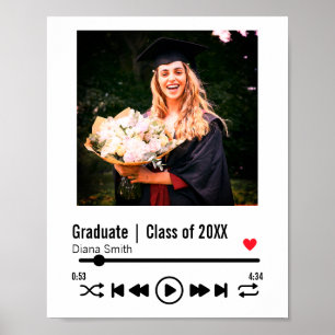 Personalised Graduation Photo Song Playlist Poster