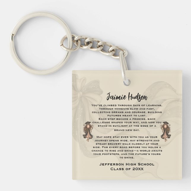 Personalised Graduation Poem  Key Ring (Front)