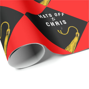 Personalised Graduation Red Gift Wrapping Paper