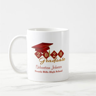 Personalised Graduation Red & Gold 20XX Coffee Mug