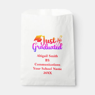 Personalised Graduation Red, Orange Purple  Favour Bags