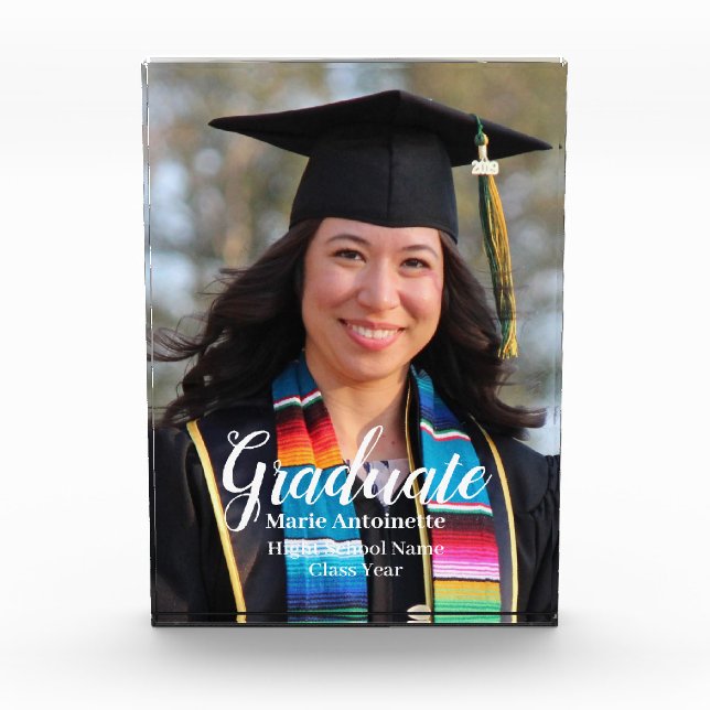 Personalised Graduation Simple Photo Block (Front)