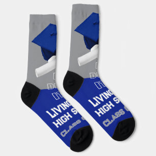 Personalised Graduation Socks - Royal Blue & Grey