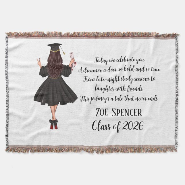 Personalised Graduation Throw Blanket (Front)