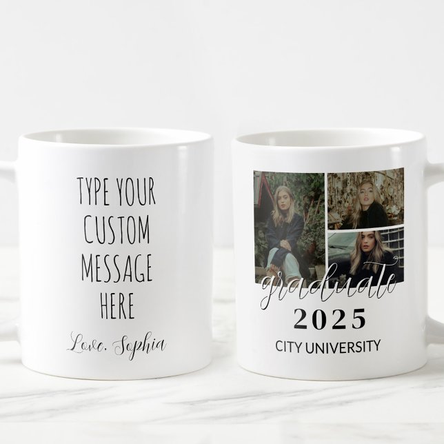 Personalised Graduation with 3 Photos Coffee Mug (Creator Uploaded)