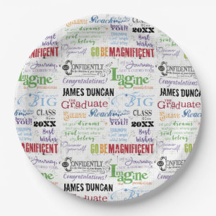 Personalised Graduation Word Art Paper Plate