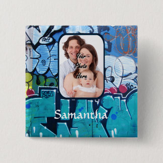 Personalised graffiti 15 cm square badge