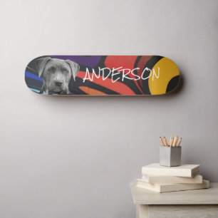 Personalised  Graffiti family dog  skateboard