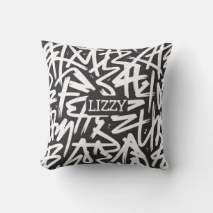 Personalised Graffiti Name Pattern — Custom Urban Cushion