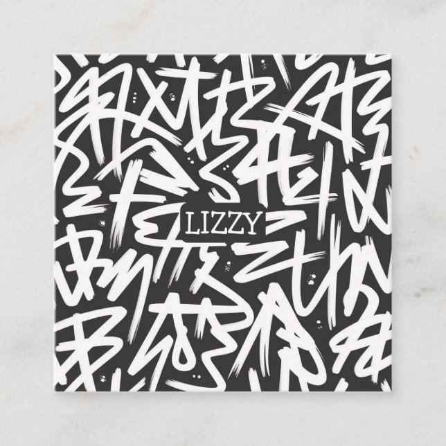 Personalised Graffiti Name Pattern — Custom Urban Enclosure Card (Front)