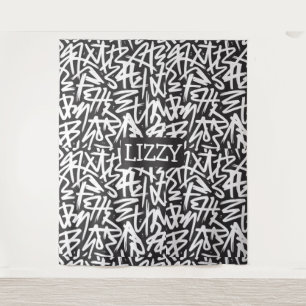 Personalised Graffiti Name Pattern — Custom Urban Tapestry
