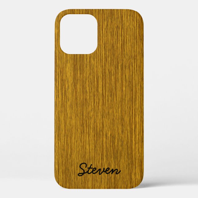 Personalised Grainy Golden Wood Case-Mate iPhone Case (Back)