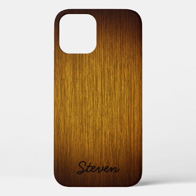 Personalised Grainy Tobacco Sunburst Wood Case-Mate iPhone Case (Back)