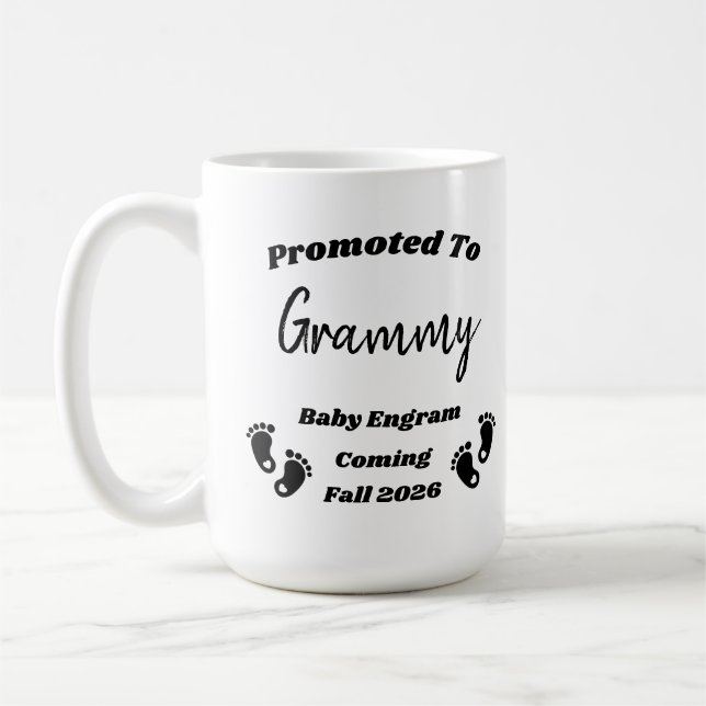 Personalised Grammy Baby Reveal Mug (Left)