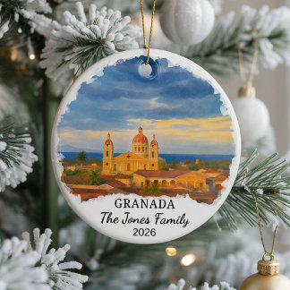 Personalised Granada Ceramic Ornament, Custom Nica Tree Decoration