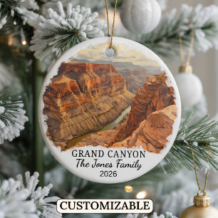 Personalised Grand Canyon National Park, Arizona Ceramic Tree Decoration