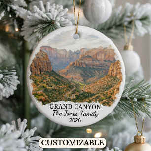 Personalised Grand Canyon National Park, Arizona Ceramic Tree Decoration