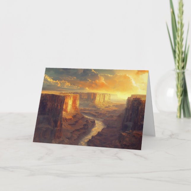 Personalised Grand Canyon National Park Vintage Holiday Card (Front)