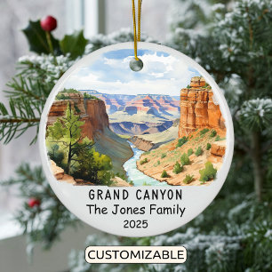 Personalised Grand Canyon Ornament, Arizona Ceramic Tree Decoration