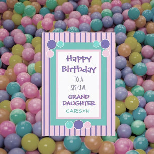 Personalised Grand daughter birthday greeting card