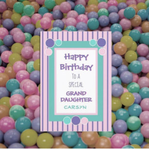 Personalised Grand daughter birthday greeting card