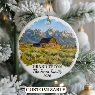 Personalised Grand Teton National Park, Wyoming Ceramic Tree Decoration