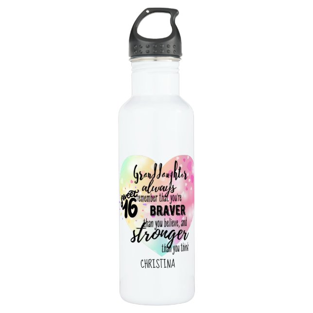 Personalised GRANDAUGHTER Gifts | Cute Quotes Fun  710 Ml Water Bottle (Front)