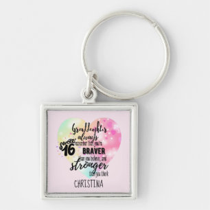 Personalised GRANDAUGHTER Gifts Cute Quotes Fun Key Ring
