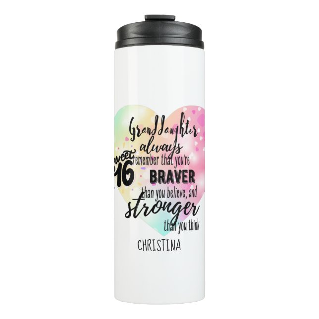 Personalised GRANDAUGHTER Gifts | Cute Quotes Fun  Thermal Tumbler (Front)