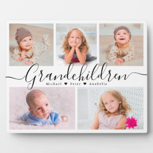 Personalised Grandchildren 5 Photo Collage Plaque
