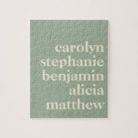 Personalised Grandchildren Names in Sage Green