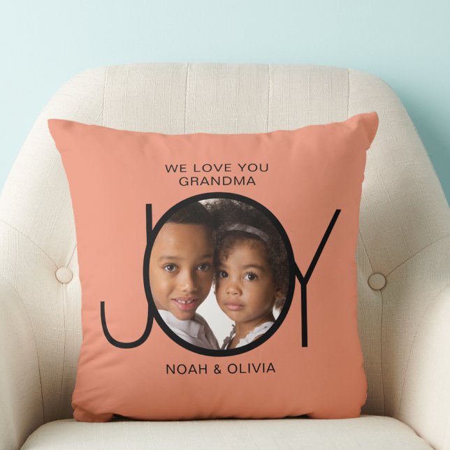 Personalised Grandchildren Names Photo Grandma Cushion (Creator Uploaded)