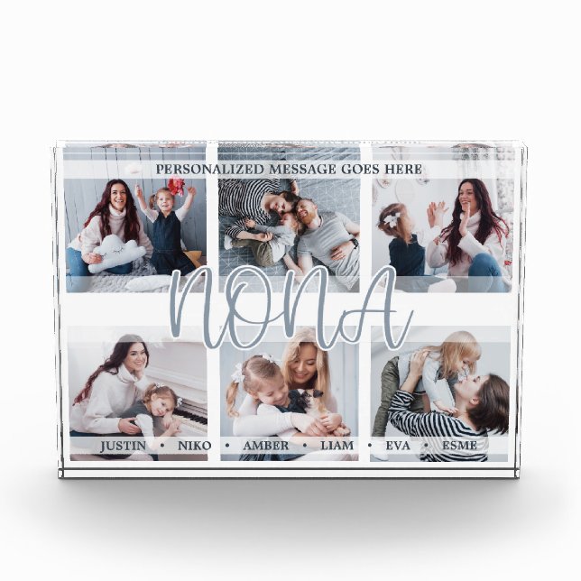 Personalised Grandchildren Nona Photo Block (Front)