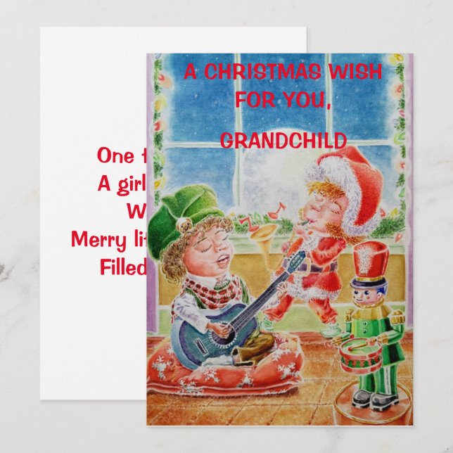 Personalised Grandchilds Greetings Card  (Front/Back)