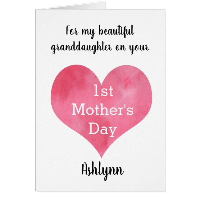 Personalised Granddaughter 1st Mother's Day (Front)