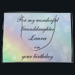Personalised Granddaughter Birthday Large Gift Bag<br><div class="desc">Beautiful Rainbow design Personalised Granddaughter Birthday Gift Bag.</div>