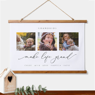 Personalised Grandkids Make Life Grand, Photo Hanging Tapestry