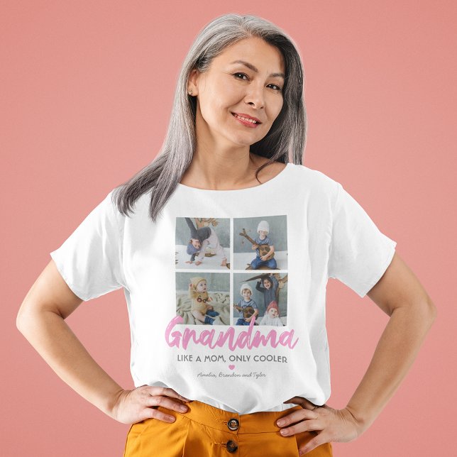 Personalised Grandma 4 Photo T-Shirt (Creator Uploaded)