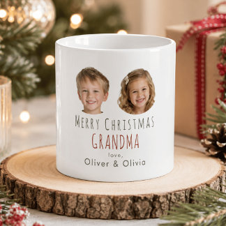 Personalised Grandma Christmas Gift Photo Mug